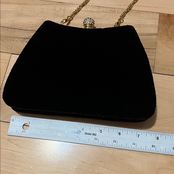 Elegant Dark Brown Velvet Evening Bag - Picture 5 of 13